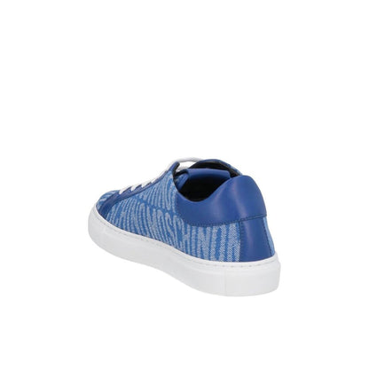 Blue Leather Low Top Sneakers