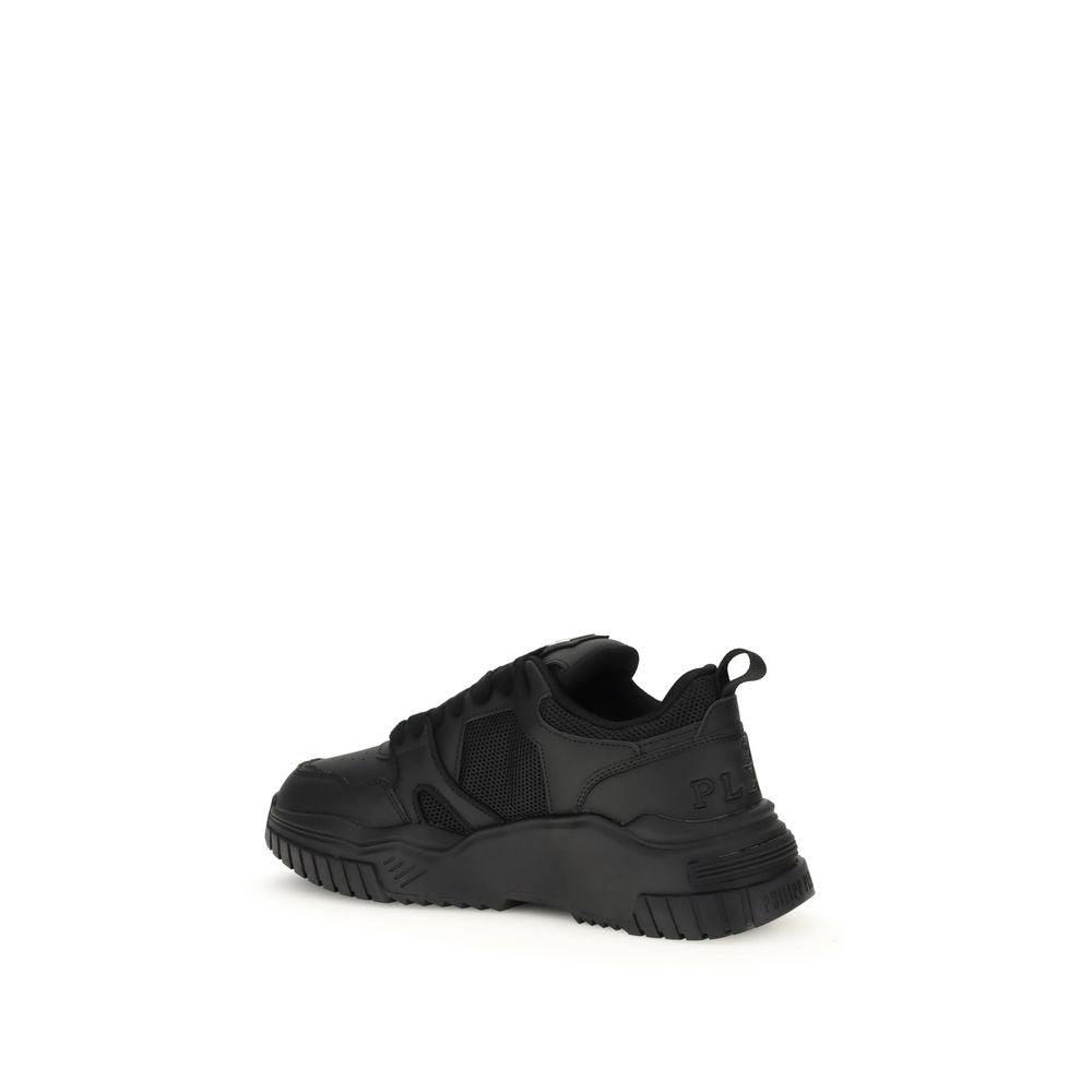 Black Polyester Athletic Sneakers