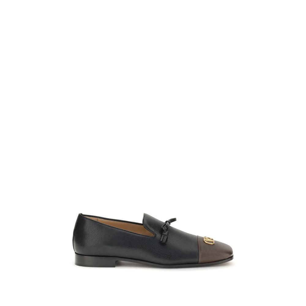 Black Leather Slip-On Loafers