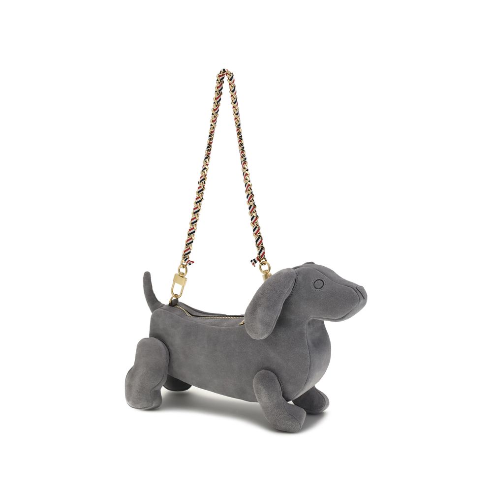 Gray Leather Shoulder Bag