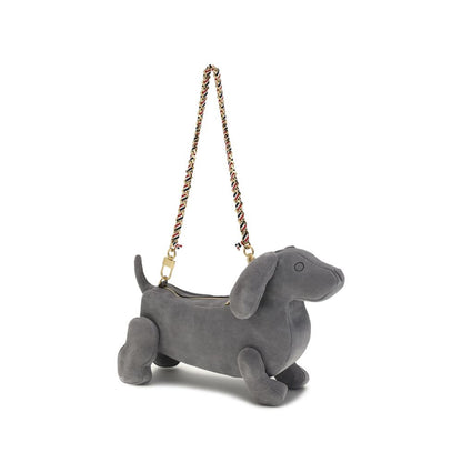 Gray Leather Shoulder Bag