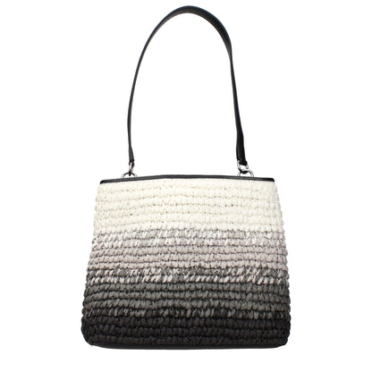 Black Raffia Shoulder Bag