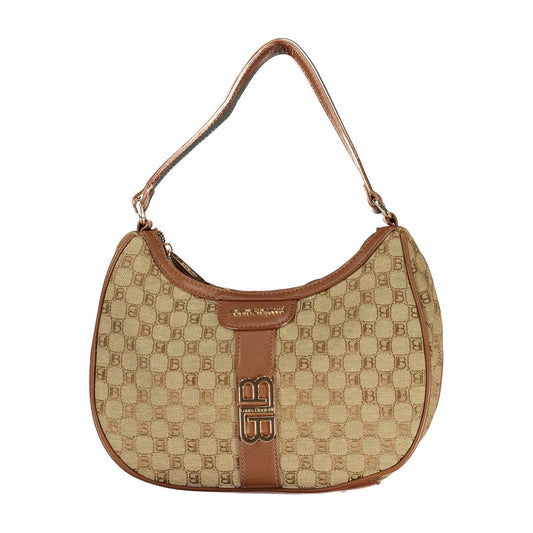 Beige Polyester Women Handbag