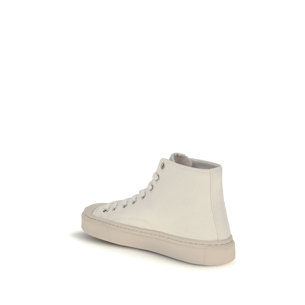 White Cotton High Top Sneakers