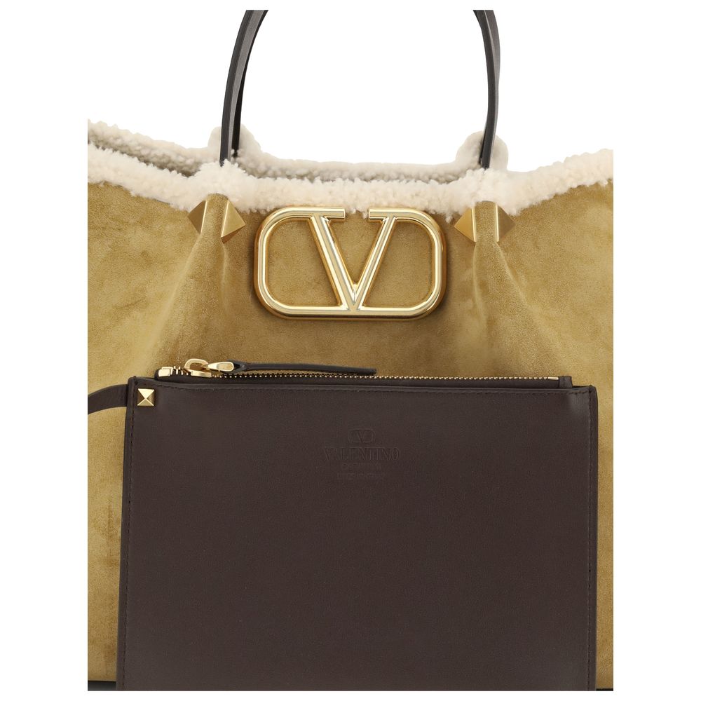 Beige Leather Shoulder Bag