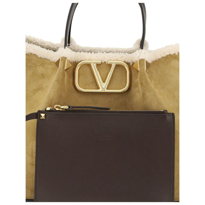 Beige Leather Shoulder Bag