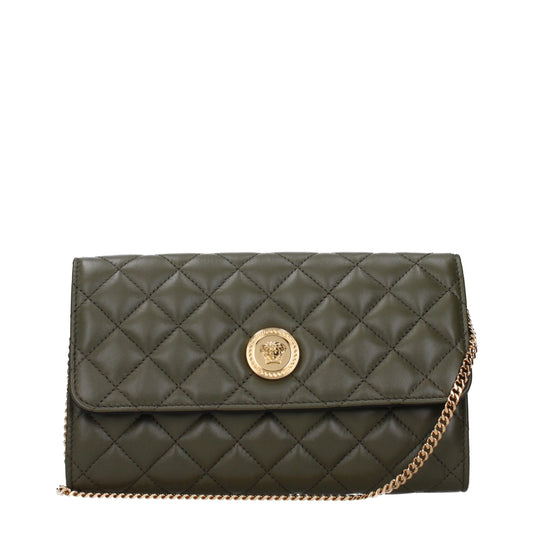 Green Leather Clutch Bag