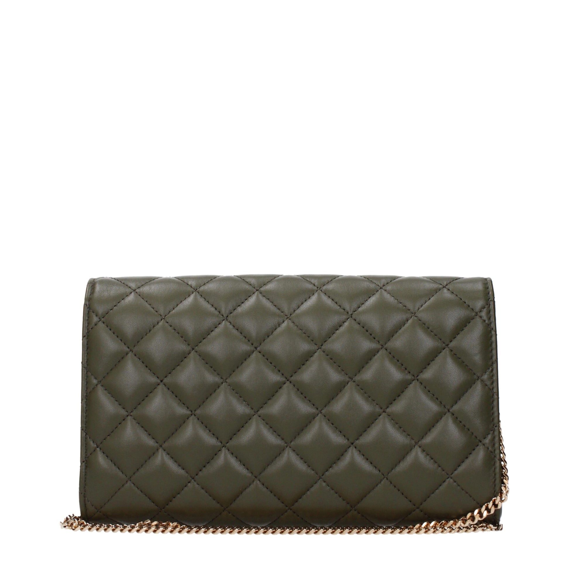 Green Leather Clutch Bag