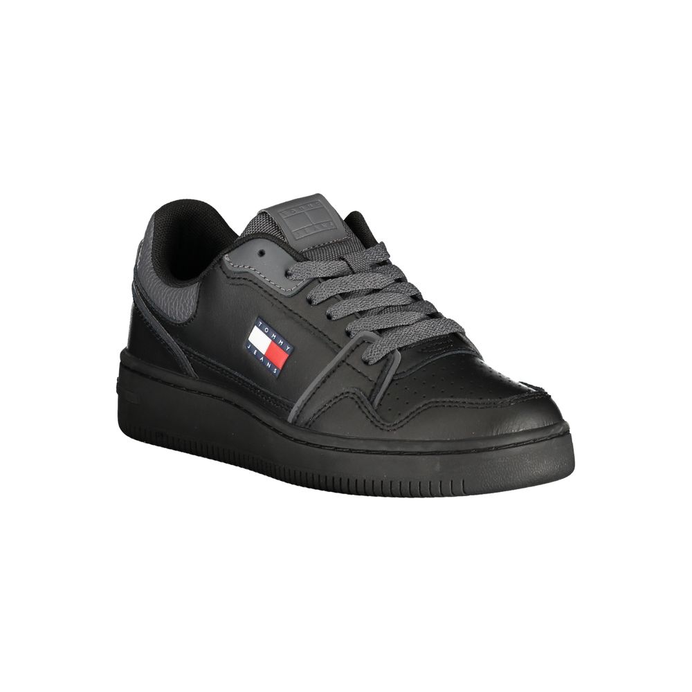 Black Leather Women Sneaker