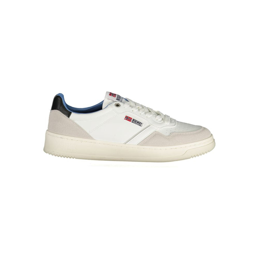 White Polyester Men Sneaker