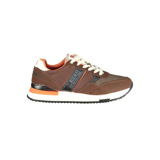 Brown Polyester Men Sneaker