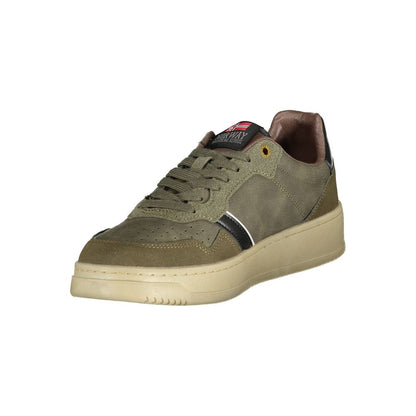 Green Polyester Men Sneaker