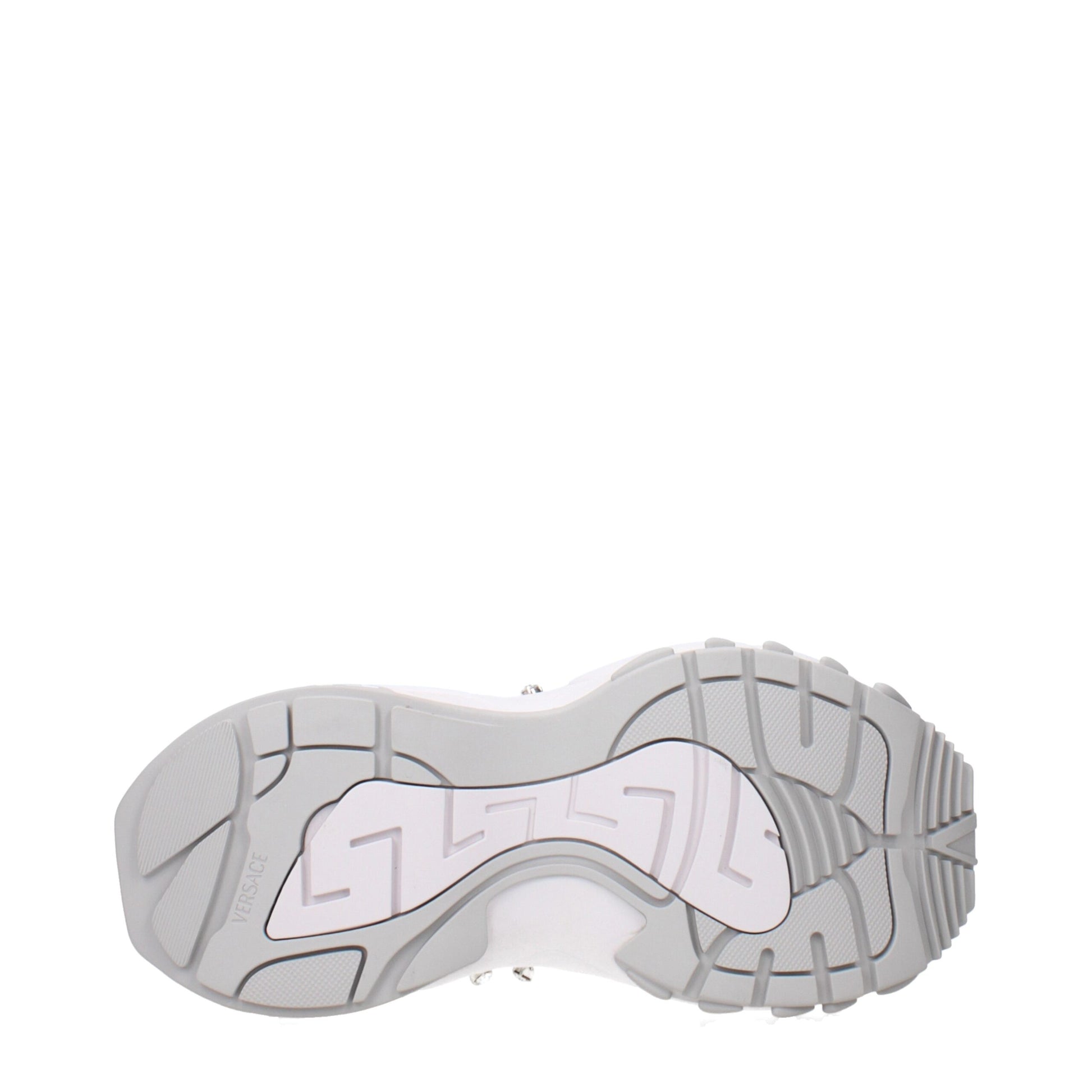 White Fabric Chunky Sneakers