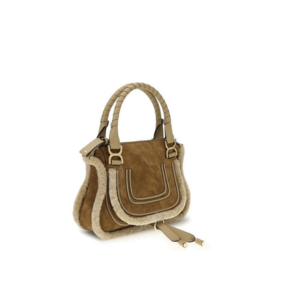 Suede and shearling leather Marcie small Handbag