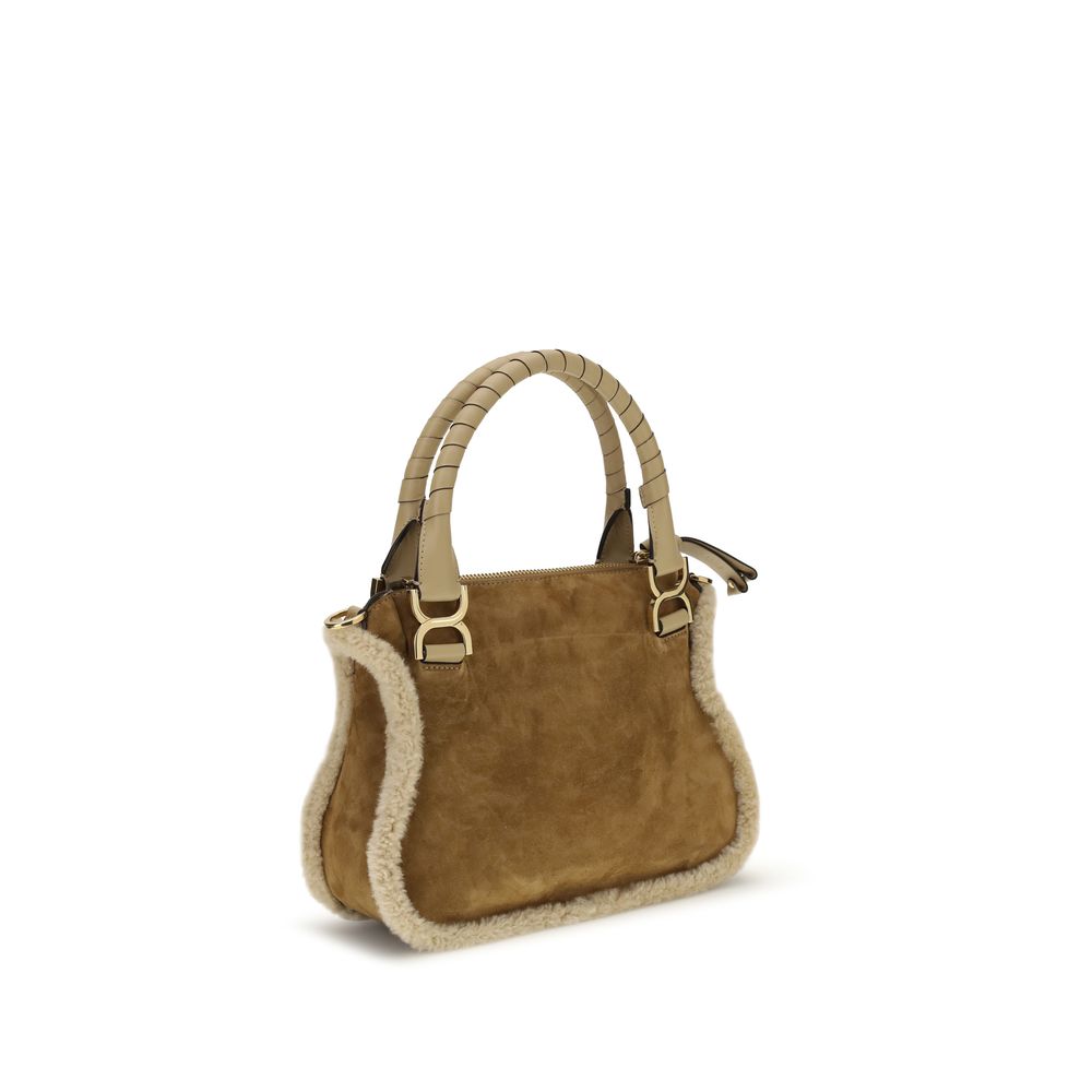 Suede and shearling leather Marcie small Handbag
