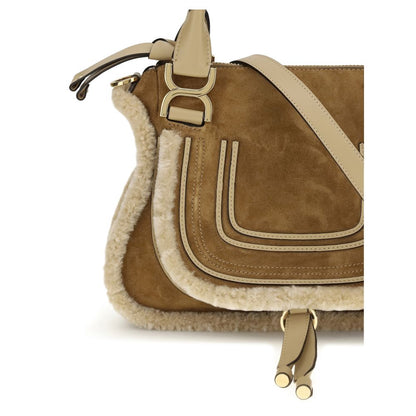 Suede and shearling leather Marcie small Handbag