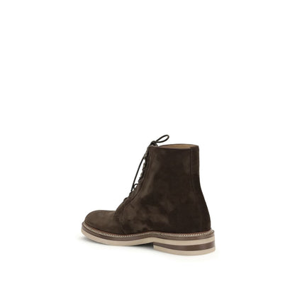 Brown Calf Leather Bos Taurus Lace-Up Boots
