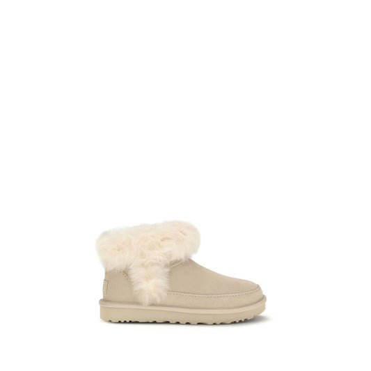 Beige Leather Ankle Boots