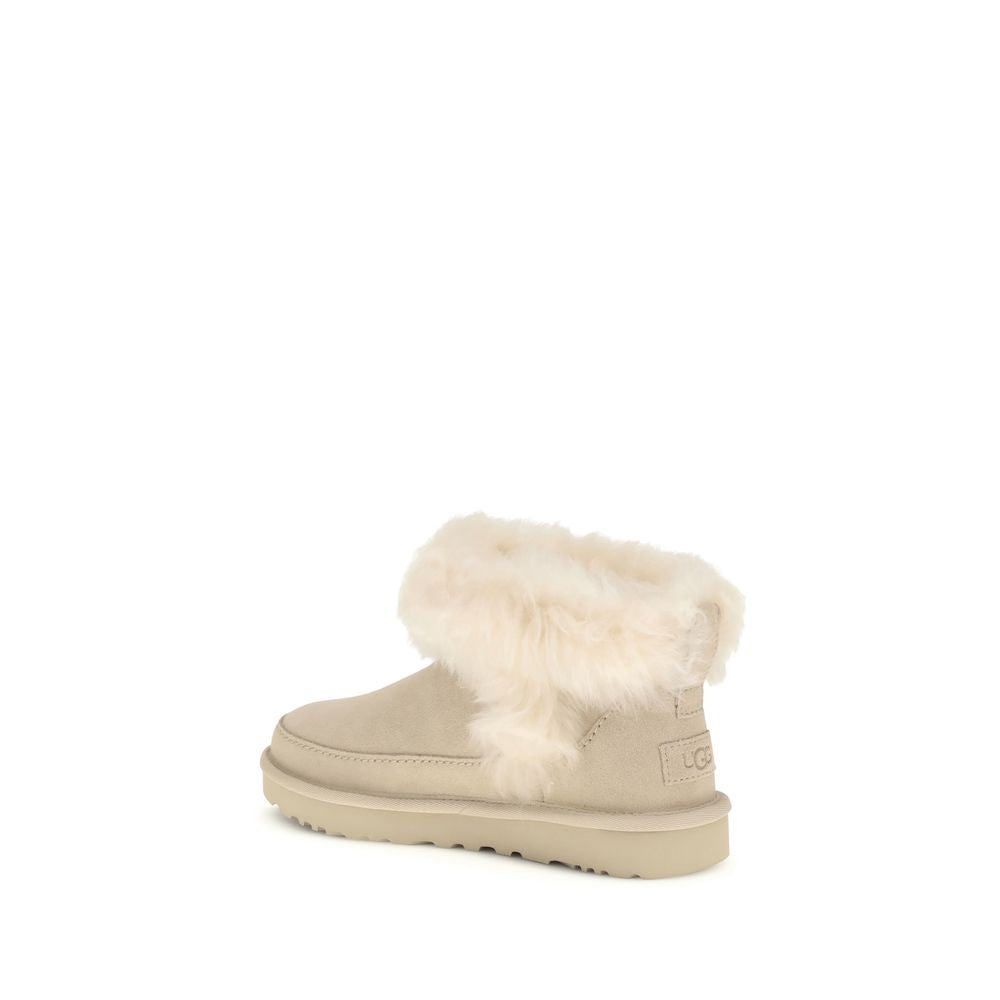 Beige Leather Ankle Boots