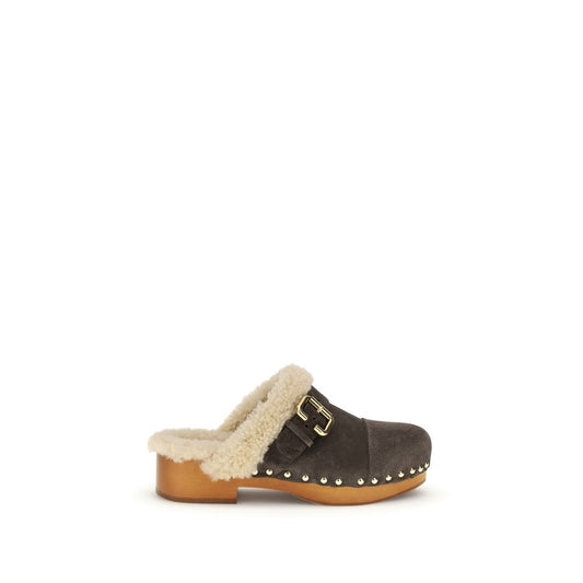 Brown Fur Clogs