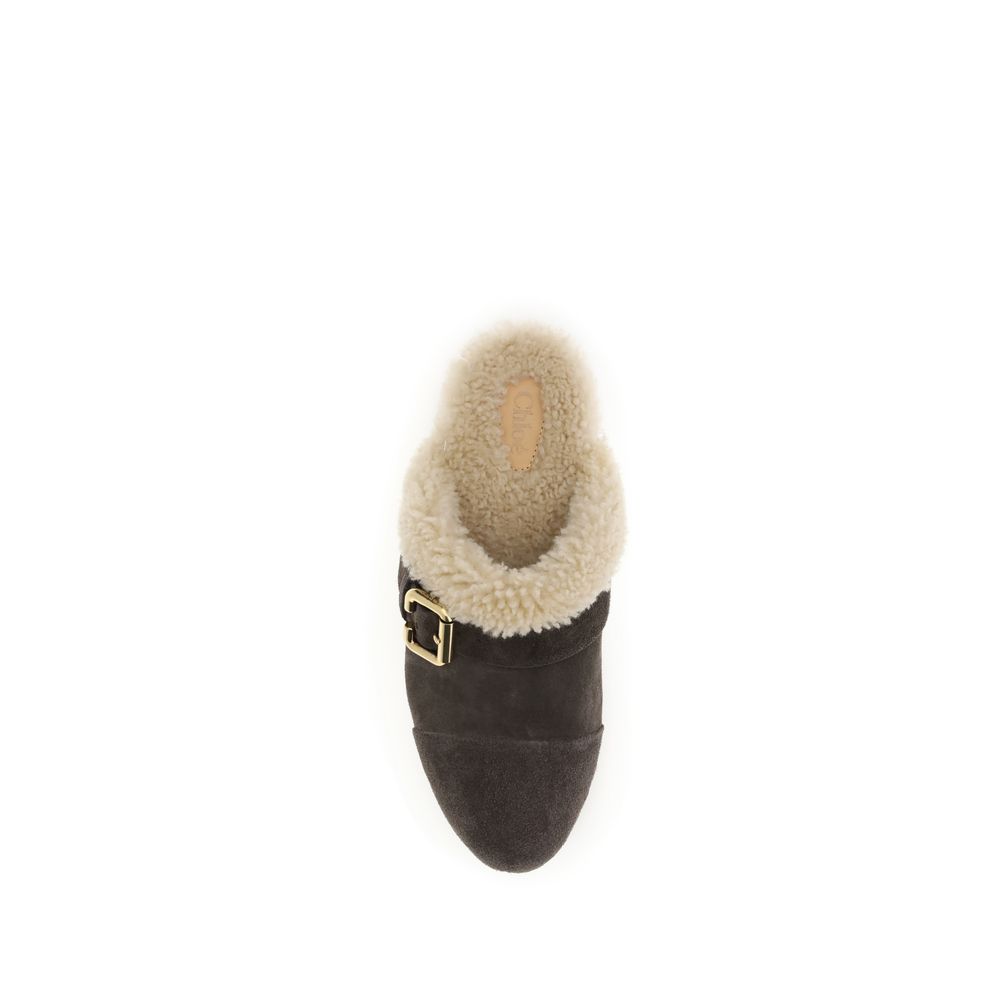 Brown Fur Clogs