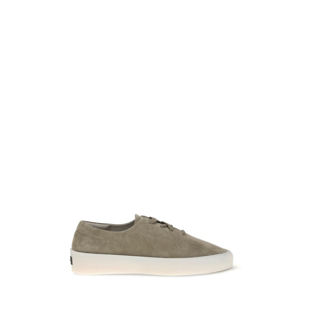 Beige Leather Low Top Sneakers