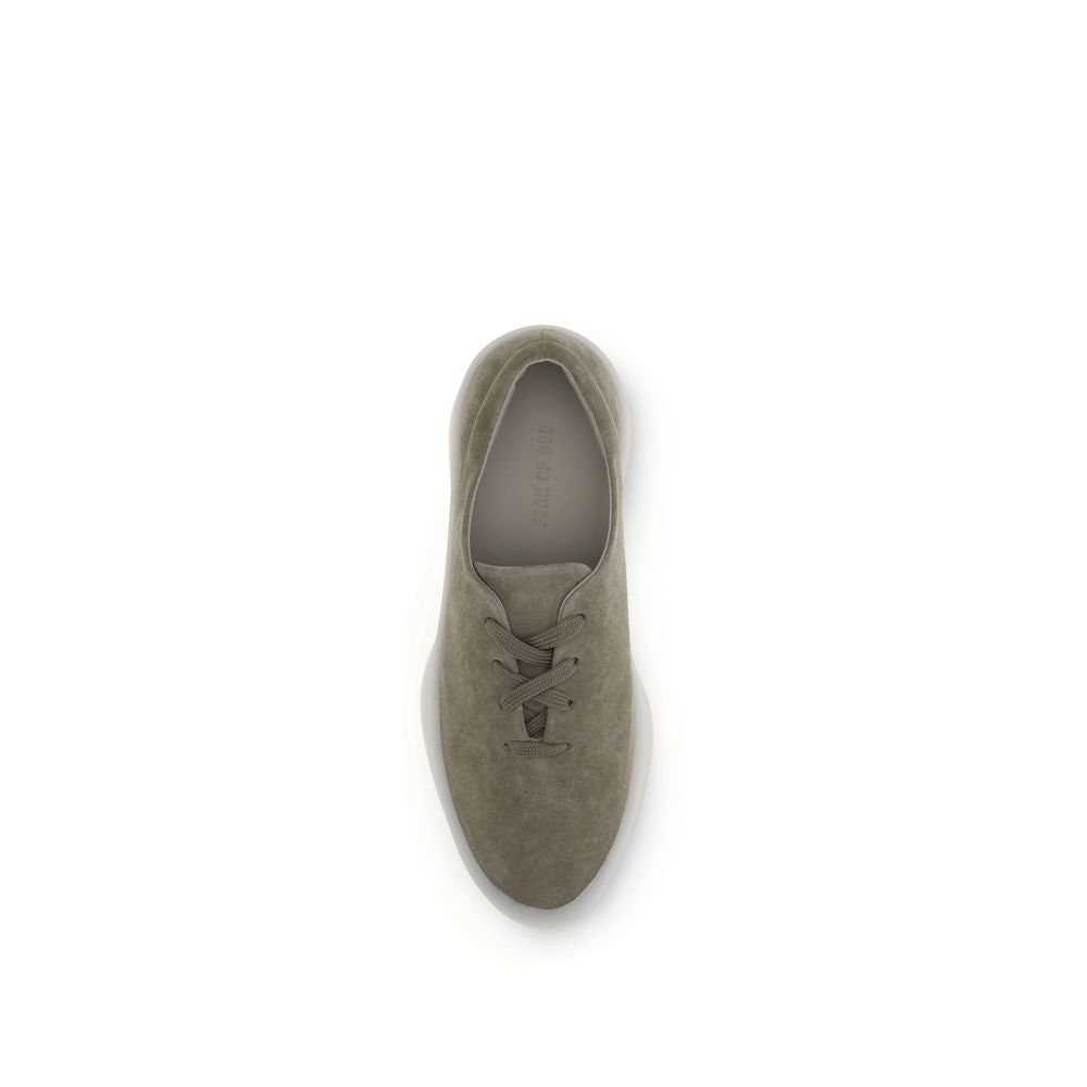 Beige Leather Low Top Sneakers