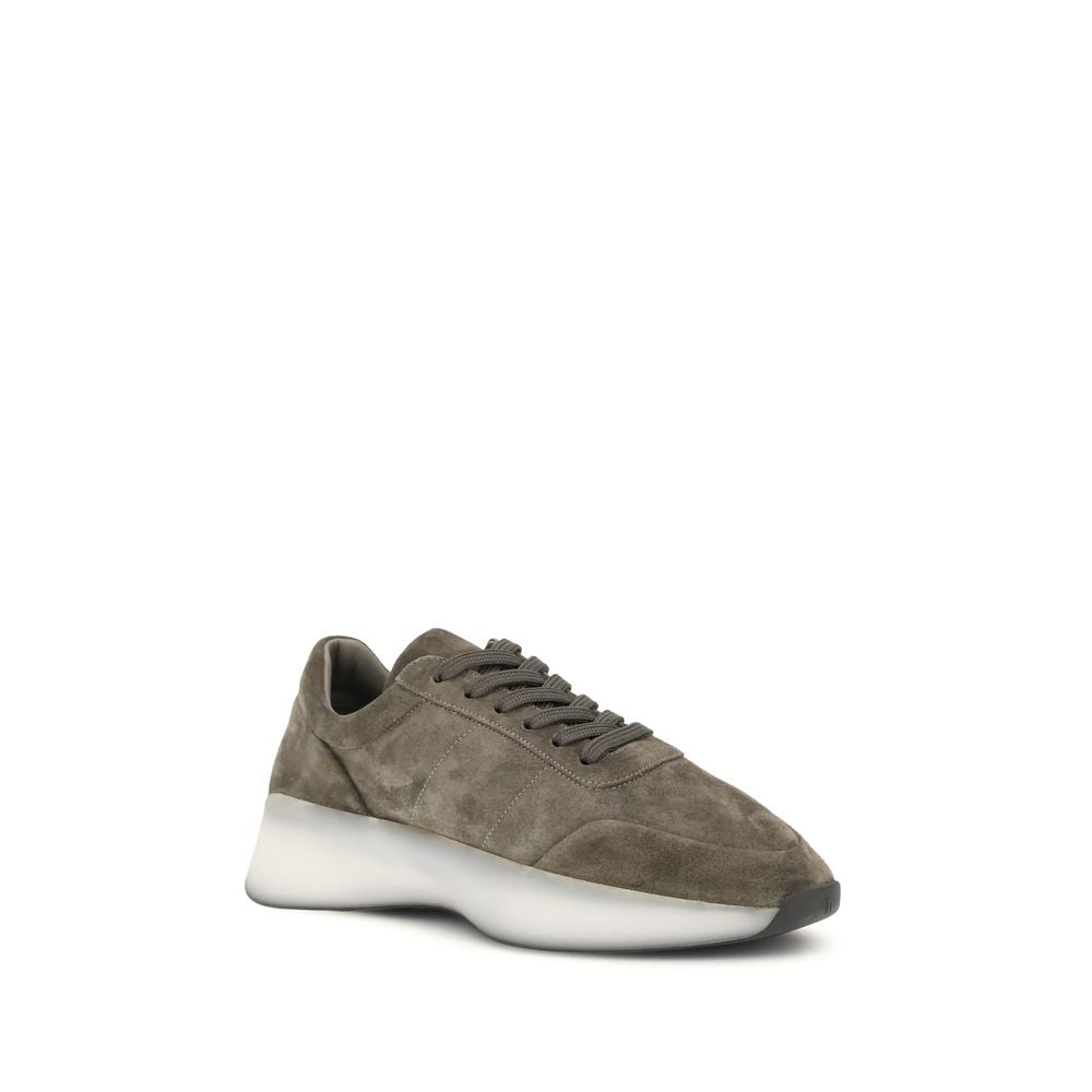 Green Leather Athletic Sneakers