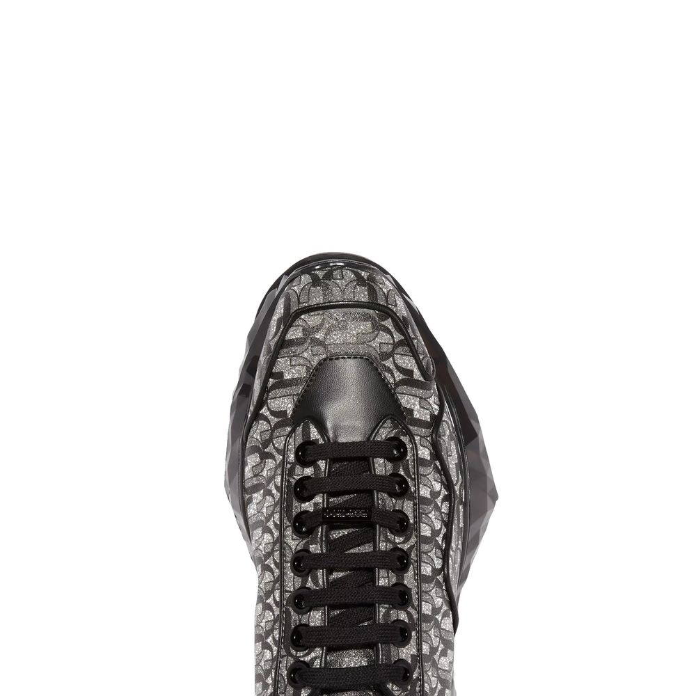 Black Calfskin Chunky Sneakers