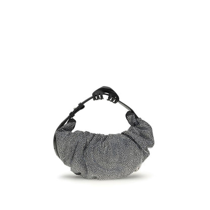 Silver Cotton Shoulder Bag