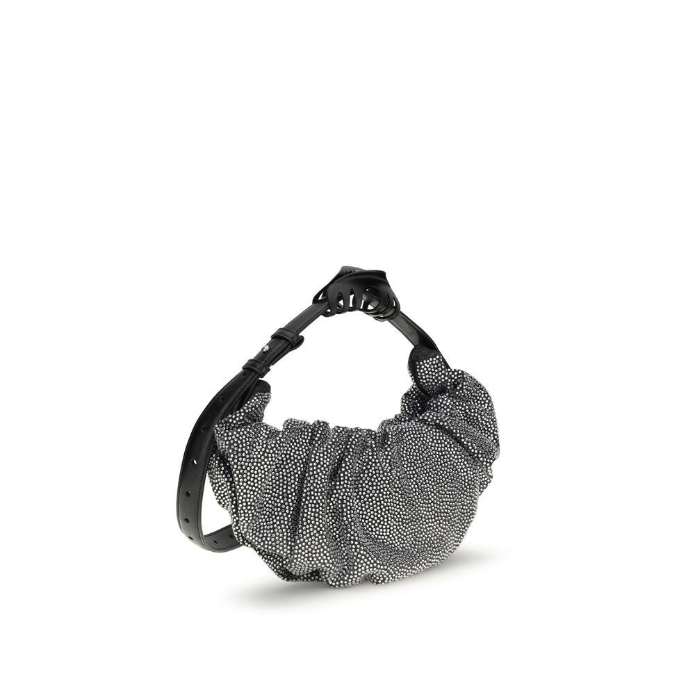Silver Cotton Shoulder Bag