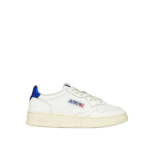 White Leather Low Top Sneakers