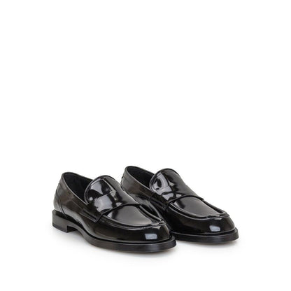 Black Calfskin Slip-On Loafers
