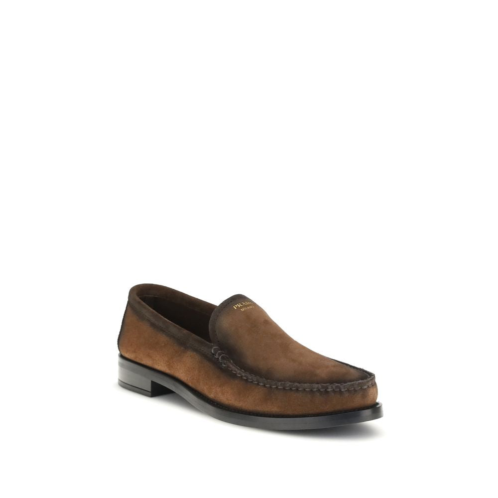 Brown Leather Slip-On Loafers