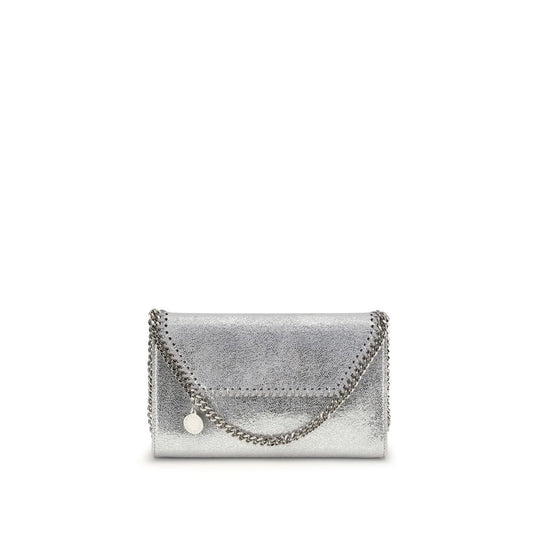 Silver Polyester Shoulder Bag