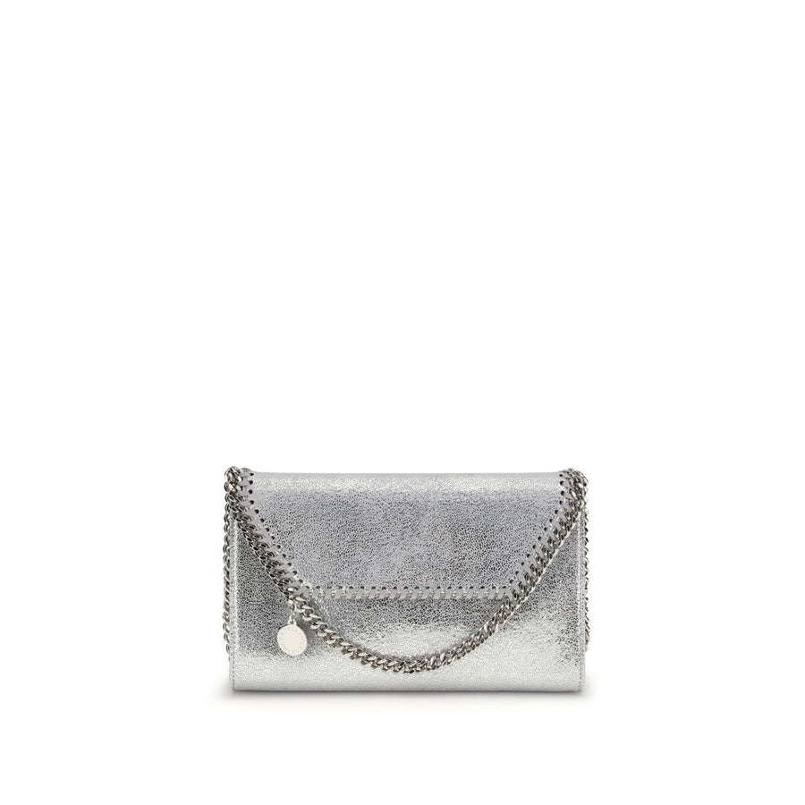 Silver Polyester Shoulder Bag