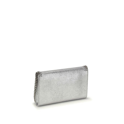 Silver Polyester Shoulder Bag