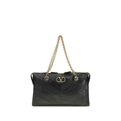 Black Lamb Leather Shoulder Bag