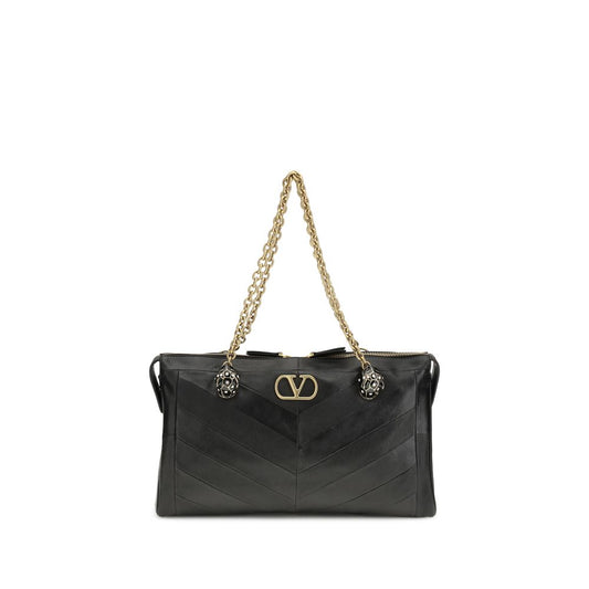 Black Lamb Leather Shoulder Bag
