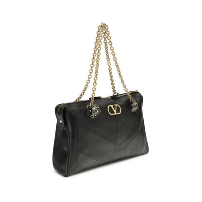 Black Lamb Leather Shoulder Bag