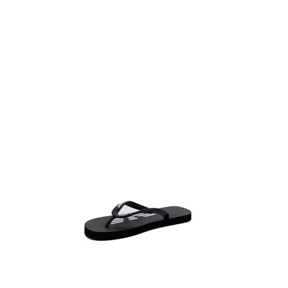 Black And White Rubber Flip-Flop Sandals