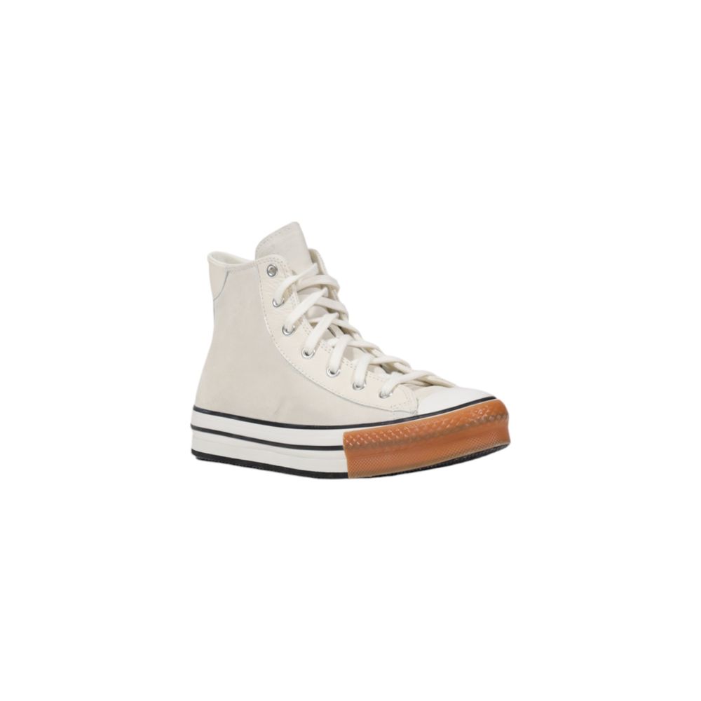 Cream Leather High Top Sneakers