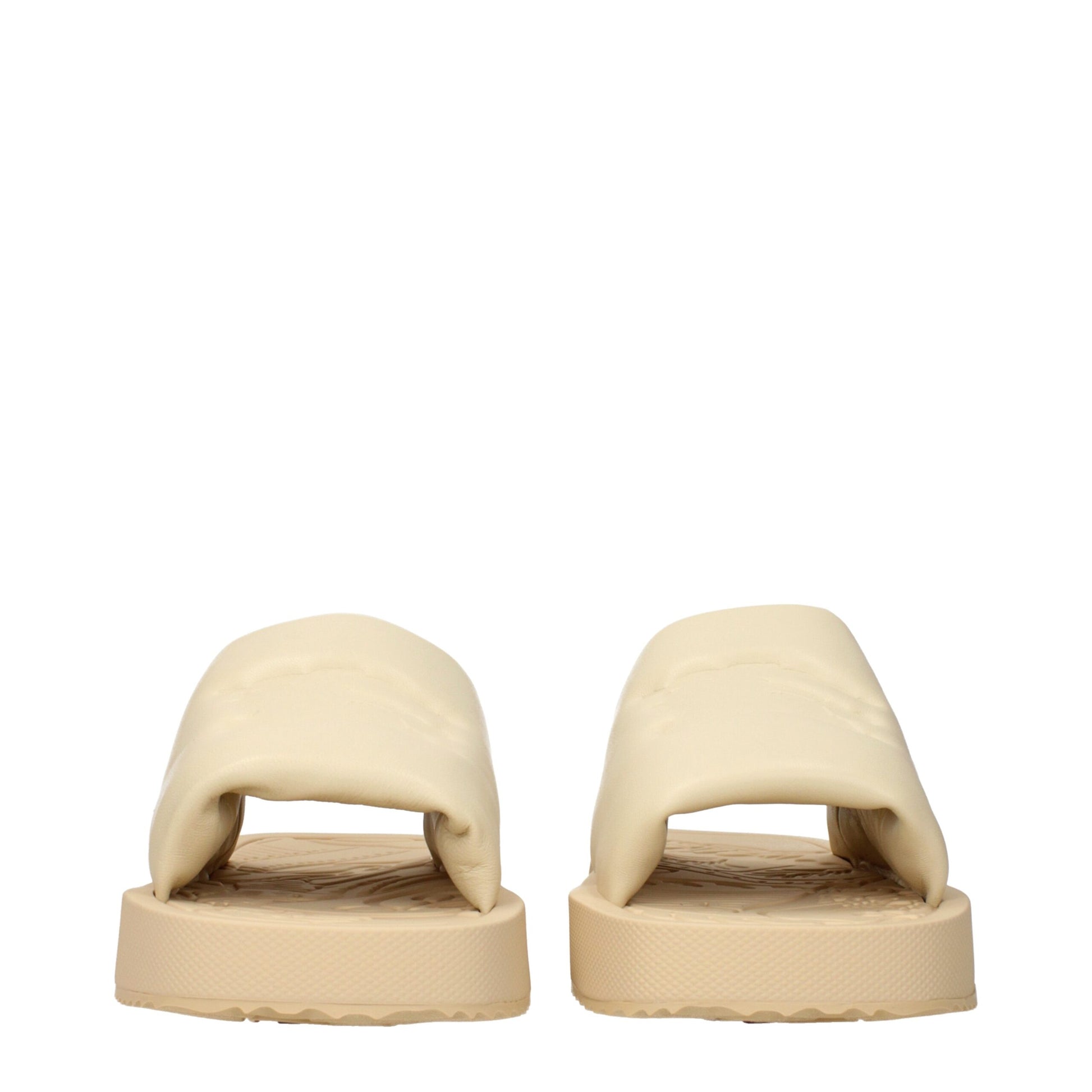 Beige Leather Slippers