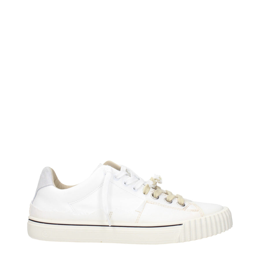 White Leather Low Top Sneakers