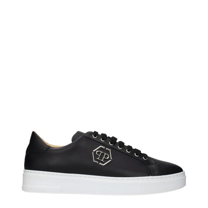 Black Leather Low Top Sneakers