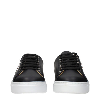 Black Leather Low Top Sneakers