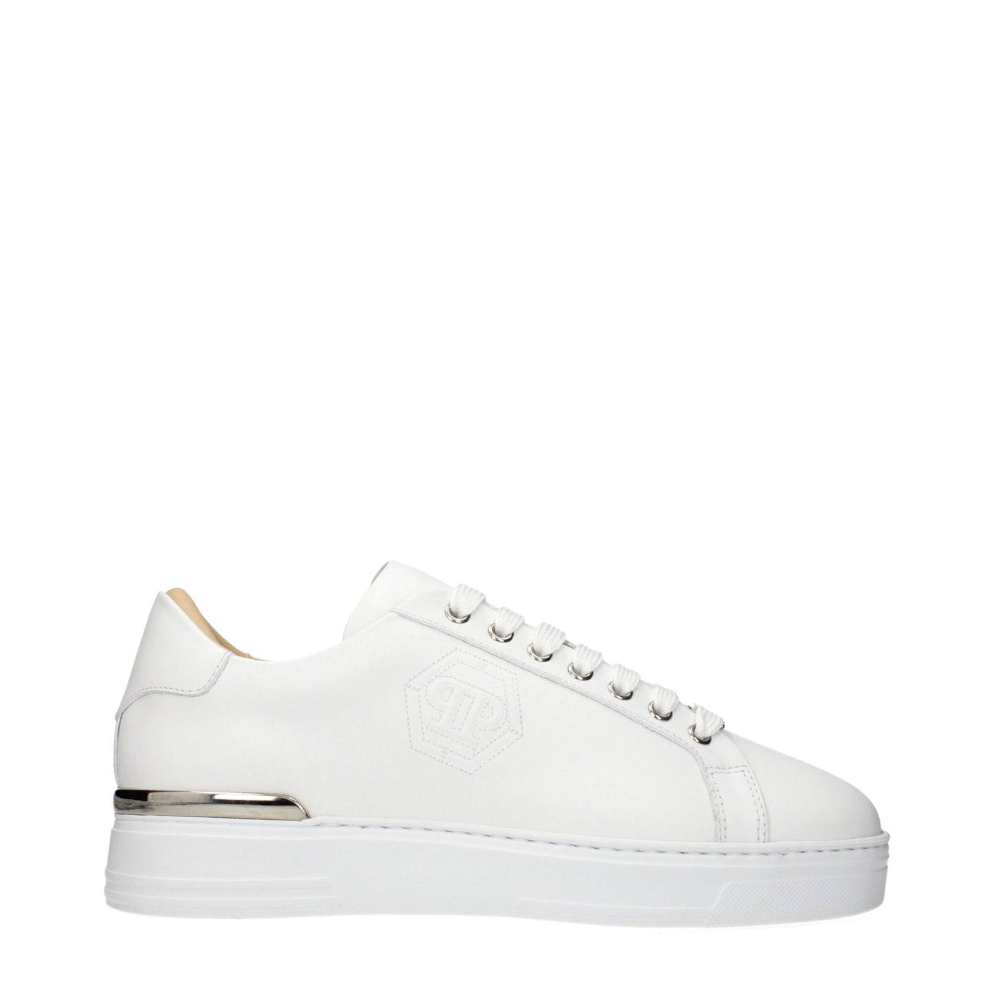 White Leather Low Top Sneakers