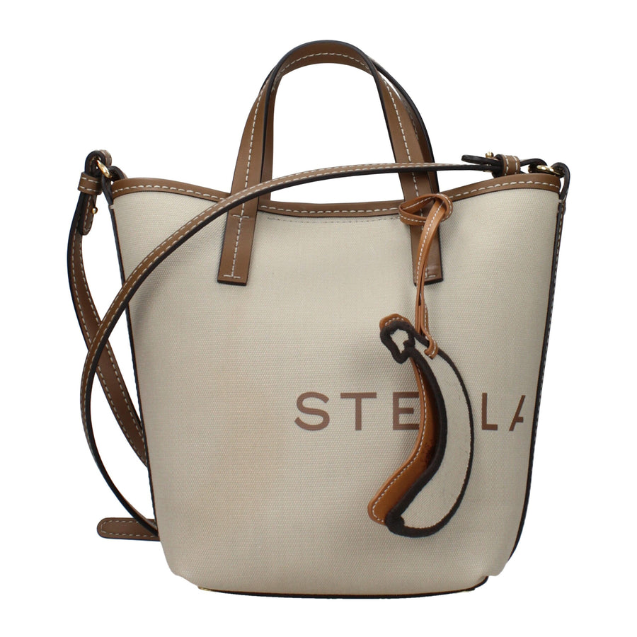 Beige Fabric Handbag